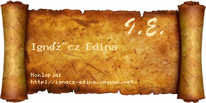 Ignácz Edina névjegykártya