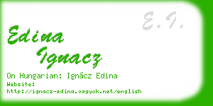 edina ignacz business card